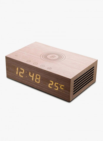 Wooden Digital Alarm Clock Brown 221x140x68centimeter