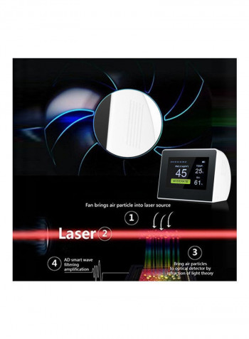 Portable Digital Formaldehyde Gas Monitor Black 17.5cm