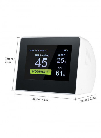 Portable Digital Formaldehyde Gas Monitor Black 17.5cm