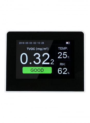 Portable Digital Formaldehyde Gas Monitor Black 17.5cm