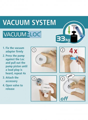Vacuum Lock Showering Servant Milazzo Fixing Without Drilling Silver 26 x 18 x 58centimeter