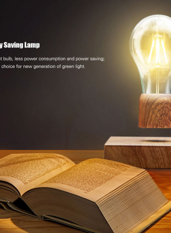 3D Magnetic Floating LED Light Bulb Brown 12 x 12 x 2.05centimeter