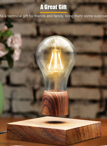 3D Magnetic Floating LED Light Bulb Brown 12 x 12 x 2.05centimeter