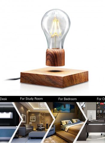 3D Magnetic Floating LED Light Bulb Brown 12 x 12 x 2.05centimeter