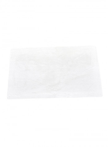 Rectangular Shape Thick Comfy Rug White 60x60centimeter