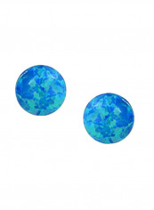 925 Sterling Silver Opal Stud Earrings