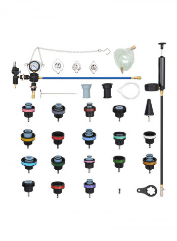28-Piece Universal Radiator Pressure Tester Kit Multicolour 55centimeter
