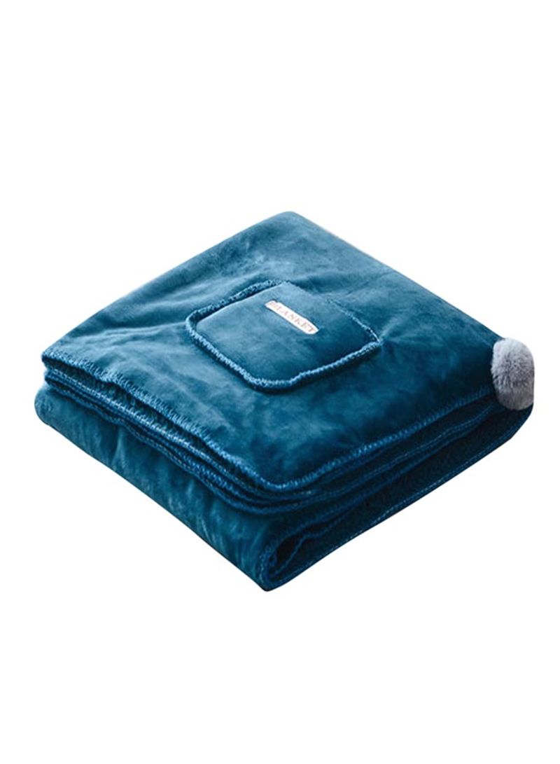Multifunctional Snuggie Throw Blanket Cotton Blue 60x170centimeter