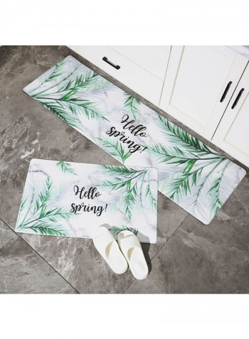 Plant Pattern Rectangle Water Proof Home Mat Multicolour L