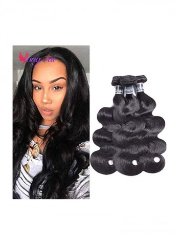 3-Piece Brazilian Body Wave Hair Extension Bundles Black