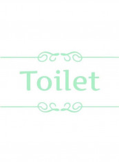 Toilet Door Sticker Bathroom Decoration Fluorescent Green 25.5X5X13centimeter
