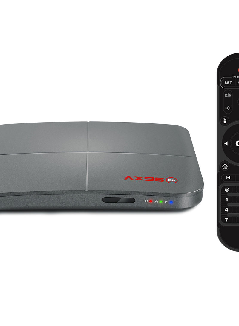 AX95 Android 9.0 4GB RAM Smart TV Set Top Box With Remote Control V8337EU-128G_P Dark Grey