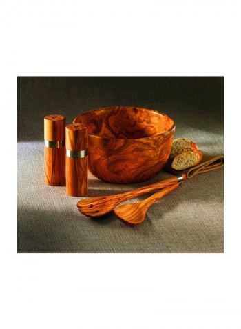 2-Piece Salad Server Set Brown 12x3x12inch