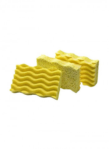 8-Piece Light Duty Scrub Sponge Yellow 4.5 x 3inch
