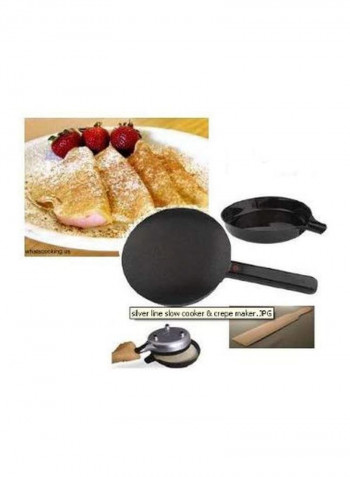Electric Crepe Maker With Brush Black