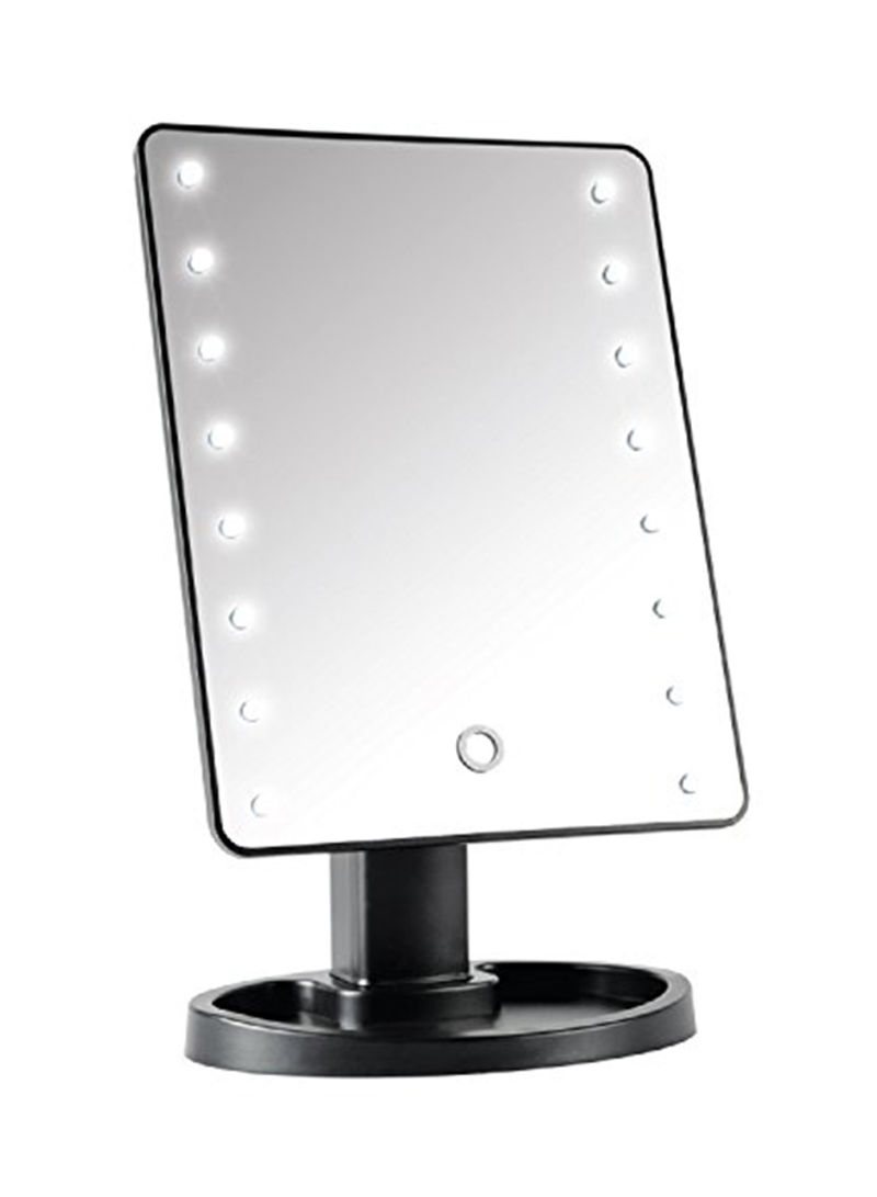 Led Lights Tray-Battery Powered Make Up Mirror Black