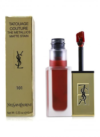 Tatouage Couture Metallics High Pigment And Ultra-Matte Liquid Lip Stain 101 Chrome Red Clash
