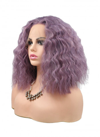 Bestung Short Curly Ombre Purple Bob Lace Front Wig
