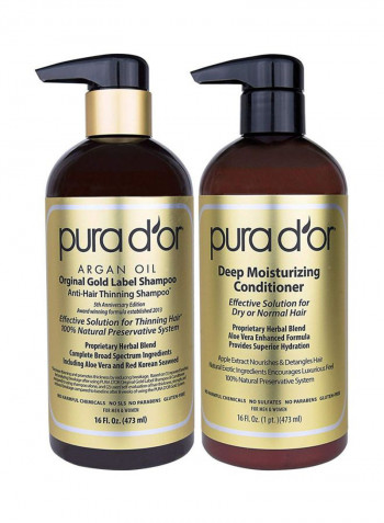 Original Gold Label Anti Thinning Shampoo And Deep Moisturizing Conditioner Set 16ounce