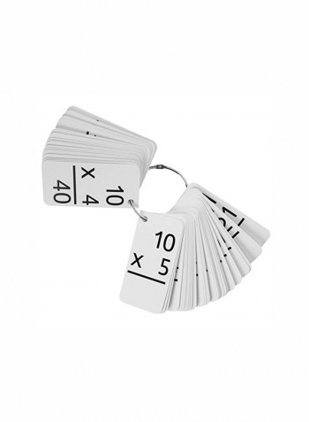 169-Piece Multiplication Flash Cards With 2 Rings