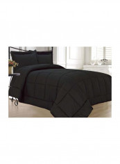 3-Piece Polyester Duvet Cover Set Polyester Black Queen