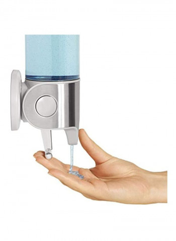 Stainless Steel Wall Mount Soap Dispenser Silver/Clear 15ounce
