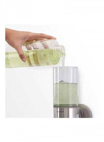 Stainless Steel Wall Mount Soap Dispenser Silver/Clear 15ounce