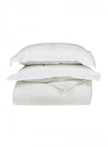 3-Piece Solid Pattern Duvet Cover Set White