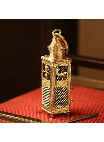 Glowing Lantern Candle Holder Gold 8.9 x 27.9centimeter