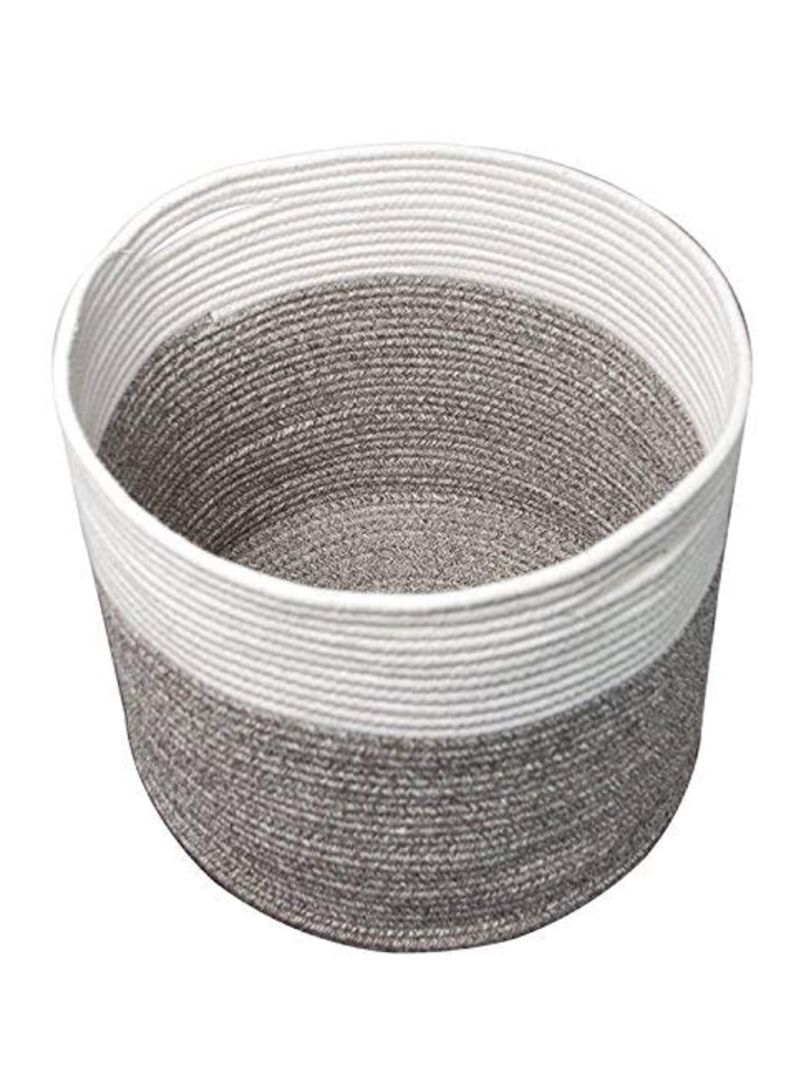 Large Cotton Rope Basket Grey/White 15.8x15.8x13.8inch