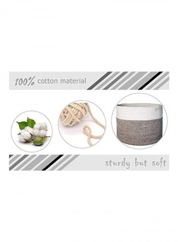 Large Cotton Rope Basket Grey/White 15.8x15.8x13.8inch