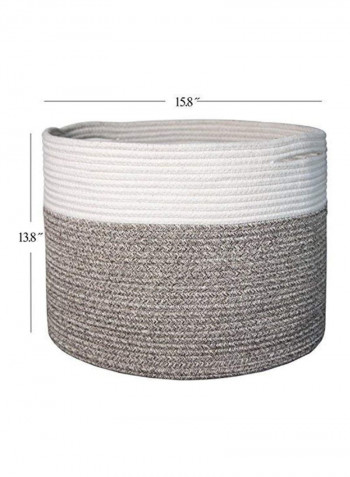 Large Cotton Rope Basket Grey/White 15.8x15.8x13.8inch