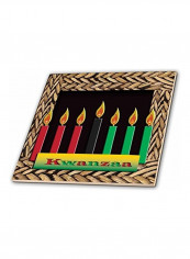 Kwanzaa Candles Ceramic Tile Multicolour 12 x 12inch
