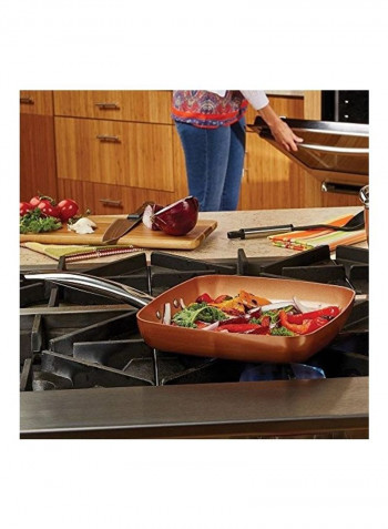 Square Frying Pan Brown/Silver 9.5inch