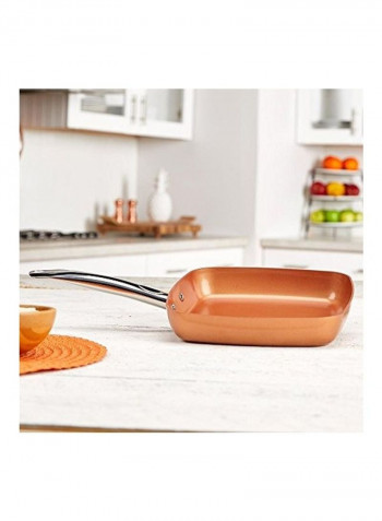 Square Frying Pan Brown/Silver 9.5inch