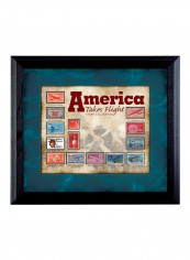 America Takes Flight Stamp Collection Wall Frame 16X14X1inch