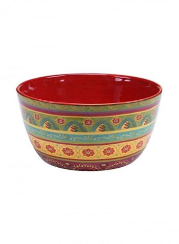 Tunisian Sunset Deep Bowl Red/Yellow/Green 11x5.5inch