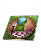 Through The Keyholes Printed Ceramic Tile Multicolour