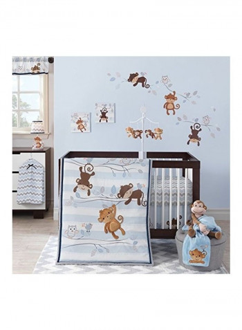 3-Piece Monkey Printed Bedding Set