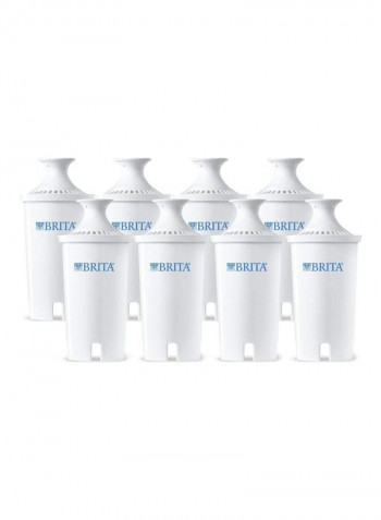 8-Piece Pitcher Replacement Filters White 8inch