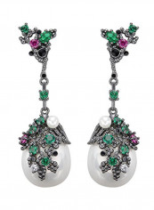 925 Sterling Silver Pearl Vintage Style Dangle Earrings