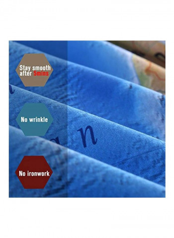 World Map Designed Duvet Cover Set Polyester Blue/Green