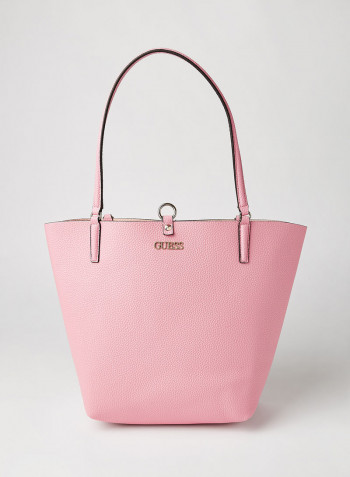 Logo Detailed Tote Pink