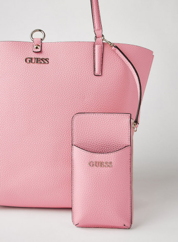 Logo Detailed Tote Pink