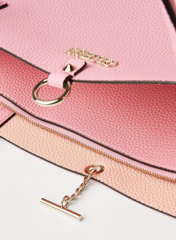 Logo Detailed Tote Pink
