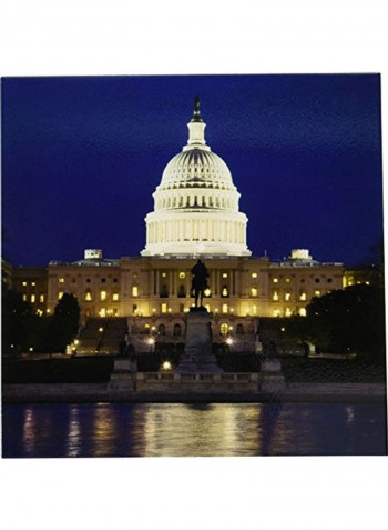 Washington D.C. Refleion Of Capitol Building Tile Multicolour 12x12x0.25inch