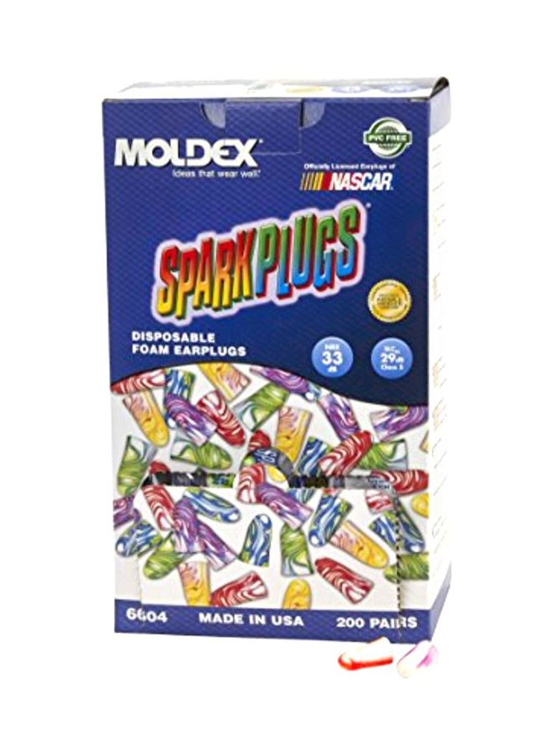 200-Piece Disposable Foam Ear Plug Multicolour