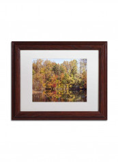 Autumn Quarry Wooden Frame Acrylic Art Multicolour 11 x 14inch