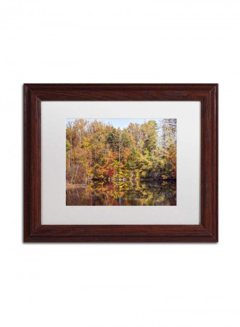Autumn Quarry Wooden Frame Acrylic Art Multicolour 11 x 14inch