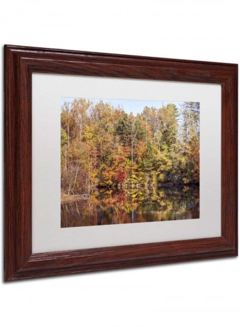 Autumn Quarry Wooden Frame Acrylic Art Multicolour 11 x 14inch